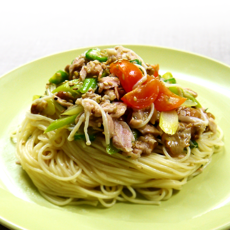 ツナと夏野菜の冷製パスタ