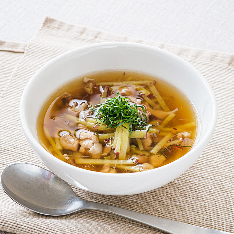 さつまいもと鶏肉のスープ＿坂元のくろず＿鹿児島の黒酢