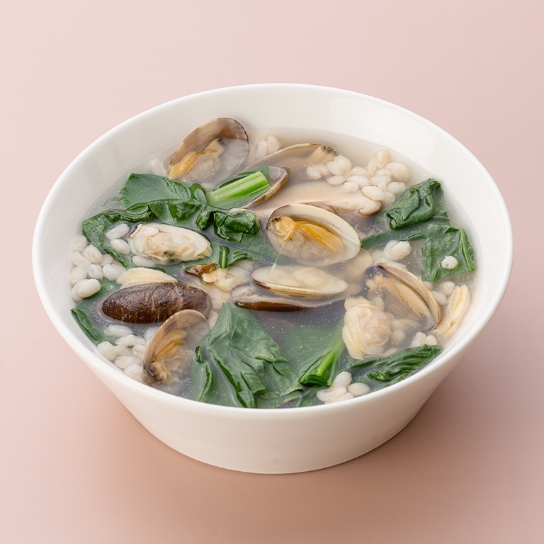 あさりと小松菜の黒酢スープ
