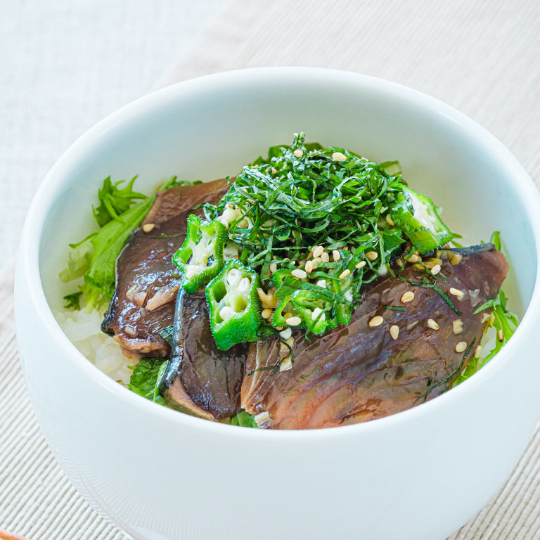 カツオのたたきの香味丼＿坂元のくろず＿鹿児島の黒酢